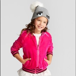 Cat & Jack Girls' Velvet Jacket Pink